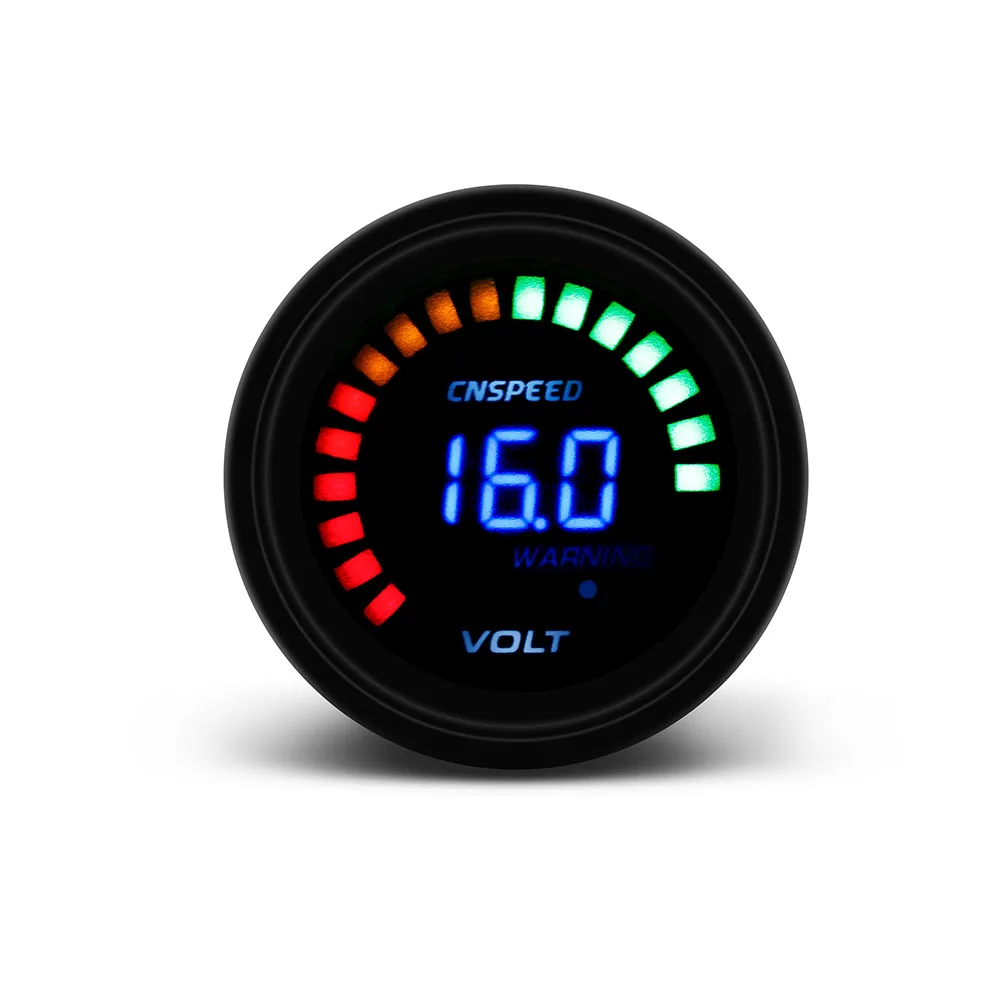 Voltmeter YOMI " 52 мм Цифровой 20 светодиодный Boost bar psi вакуумная температура воды Температура масла пресс вольтметр соотношение воздуха/топлива EGT Температура об/мин датчик - Цвет: Voltmeter