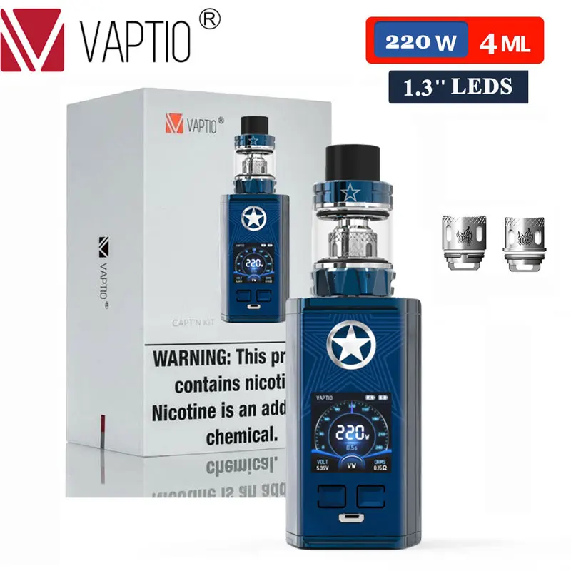 Набор вейпов VAPTIO CAPT'N 220 Вт набор электронных сигарет 2 0 мл/4 мл атомайзер 510 Thread Mod