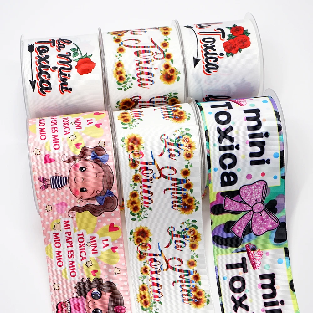 10 Yards LA MINI TOXICA Printed Grosgrain Ribbon For Hair Bows DIY Crafts Handmade Accessories 47581 | Дом и сад