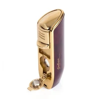 metal cigar lighter tobacco lighter 3 torch jet flame refillable with punch smoking tool accessories