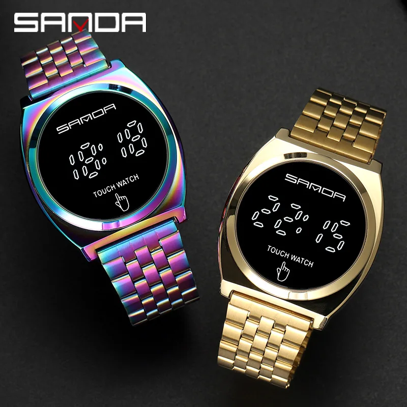 

SANDA Top Brand Men's Watch Clock LED Touch Screen Man Digital Watches 30M Waterproof Male Wristwatch Relojes Para Hombre 1579