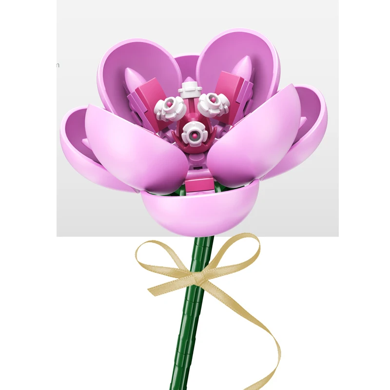 

Romantic Bouquet Flowers Building Blocks MOC Garden plant Assembly Diy Bricks Toys for Girls Friends Birthday Valentine's Gift