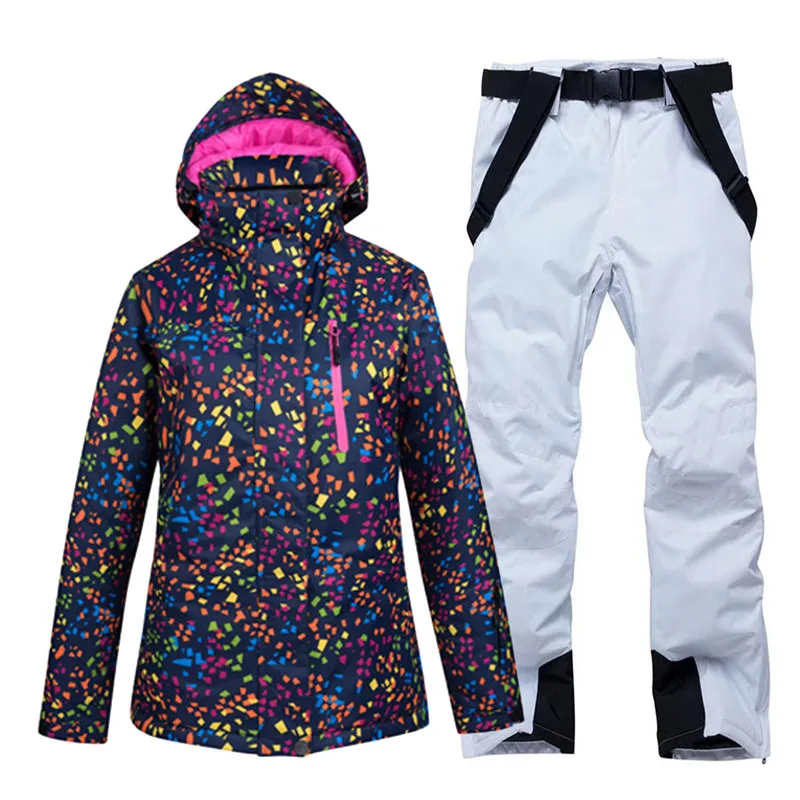 picture jacket pant Недорогой женский лыжный костюм, комплекты одежды для сноубординга, водонепроницаемые ветрозащитные зимние костюмы, куртки+ нагрудники, штаны, лыжный костюм - Цвет: picture jacket pant