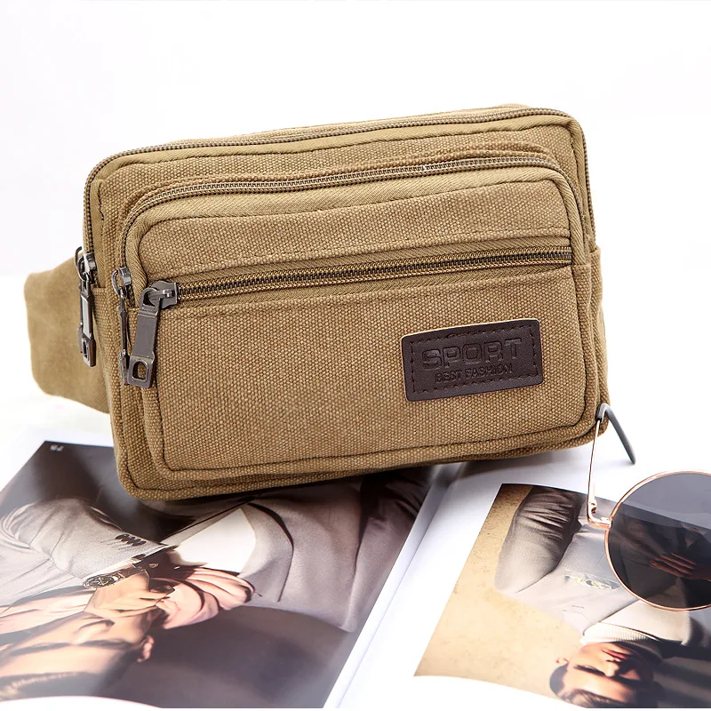 

Waist Bag Men's Canvas Waist Bag Fashion Canvas Waist Bag Leisure Waist Bag Ladies Sports Waist Bag Mobile Phone Bag Travel
