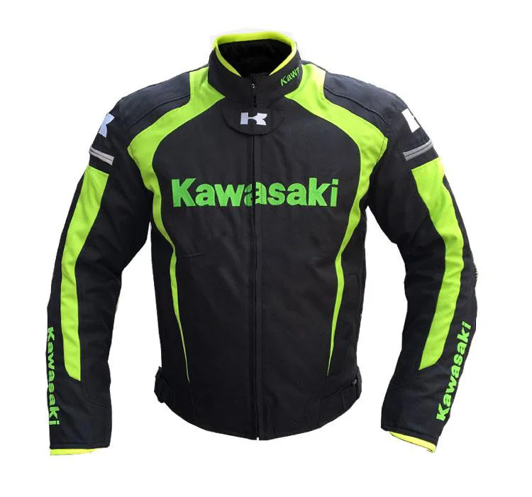 only jacket Один комплект мотоциклетная куртка с брюками для Кавасаки гоночный командный непромокаемые брюки с теплой подкладкой - Цвет: only jacket