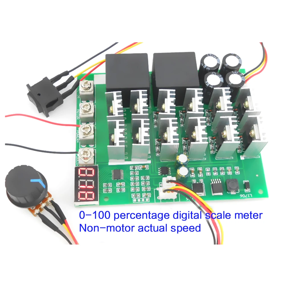 60A 10-55V Цифровой Дисплей контроллер скорости ШИМ модуль вперед разворот 0 ~ 100%