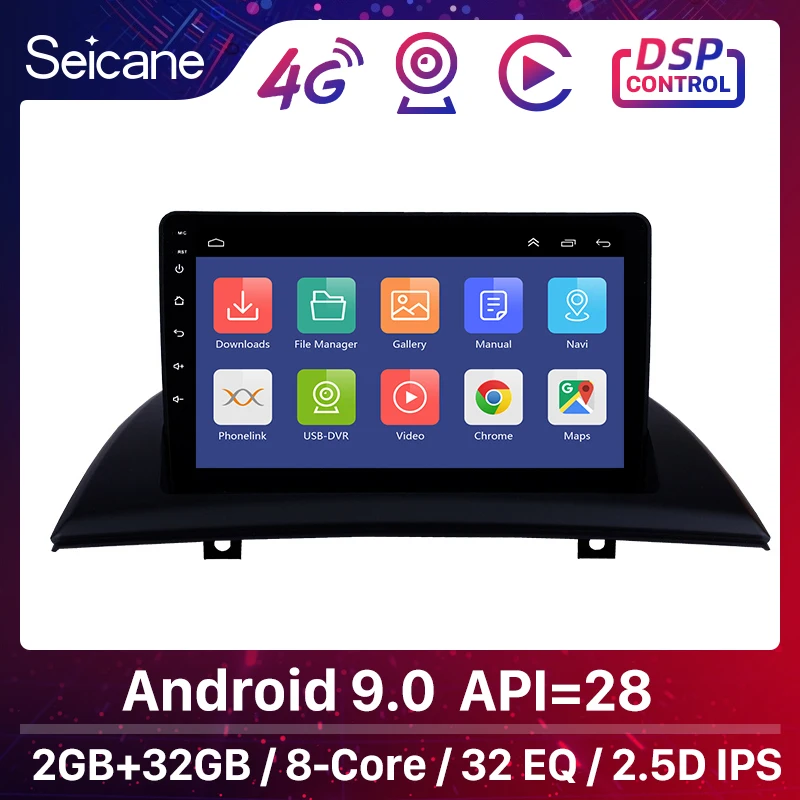 Seicane 9 дюймов Android 0 IPS автомобиля GPS головное устройство плеер для 2004 2007 2012 BMW X3 E83 2.0i