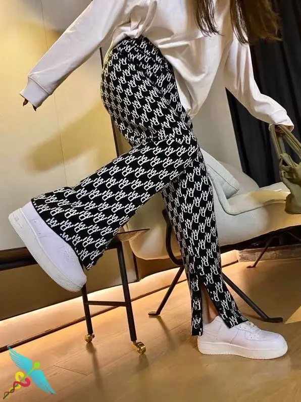 

WELLDONE Sweatpants Women Reversible Jacquard Check Harem Pants Hip Hop Joggers High Quality Fashion Casual Pant Wide Leg Pants