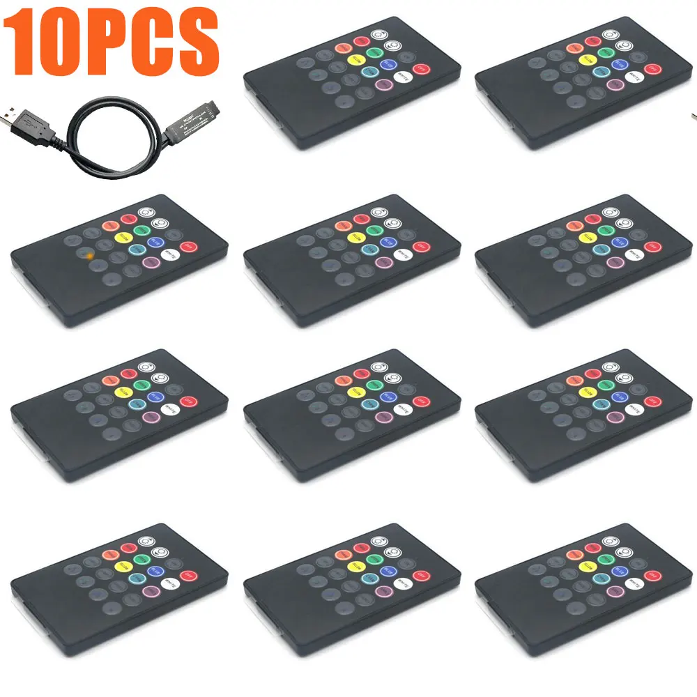

10Pcs Magic Home Remote LED Controller 20 Keys Mini Music Sync IR For 6A LED RGB Strip Light SMD 5050 3528 Lamp 5V USB Batter