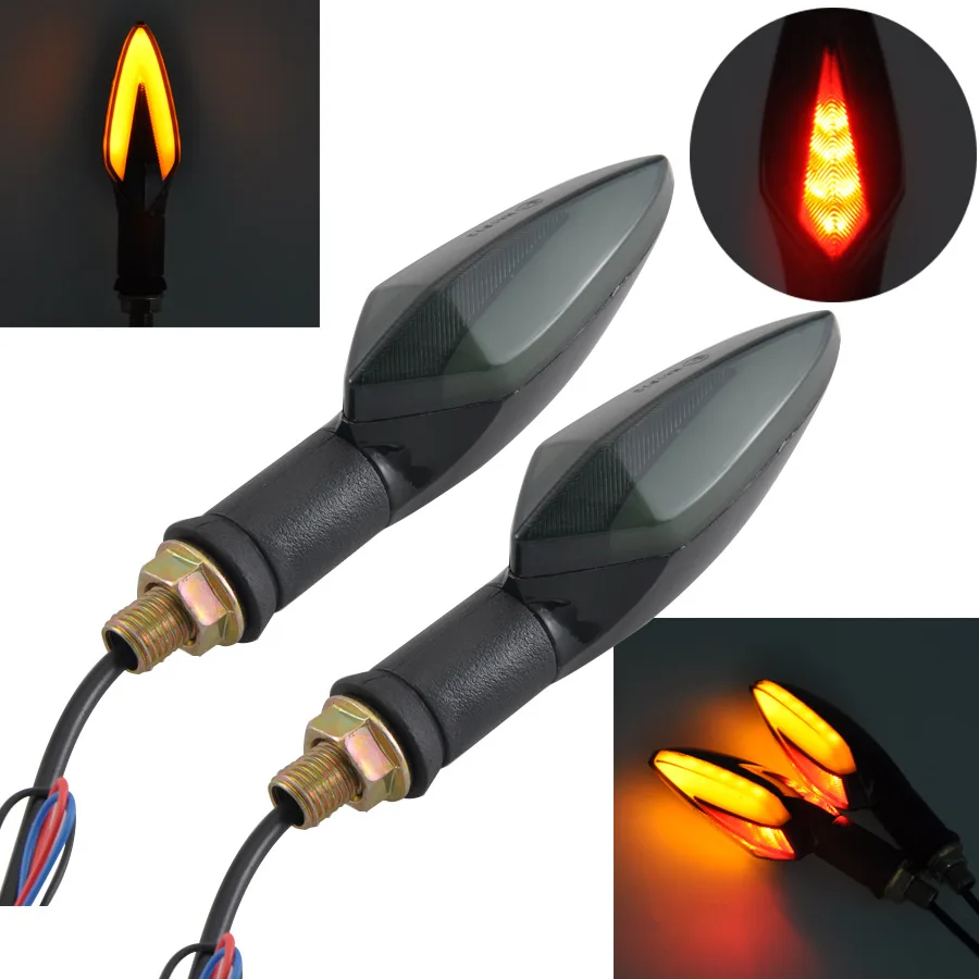 

Универсальные Светодиодные поворотники для мотоцикла, фонарь с янтарным индикатором поворота, задние фонари для Yamaha, Suzuki, Harley, 2 шт., 12 В