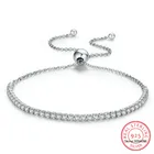 925 стерлингового серебра сверкающая нить браслет для женщин ссылка Теннисный браслет серебряные ювелирные изделия 3 цвета SCB029