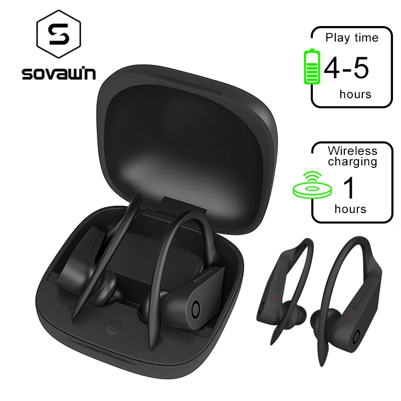Sovawin V5.0 TWS спортивные наушники музыка стерео TWS беспроводная Bluetooth гарнитура вкладыши Наушники с беспроводной зарядной коробкой