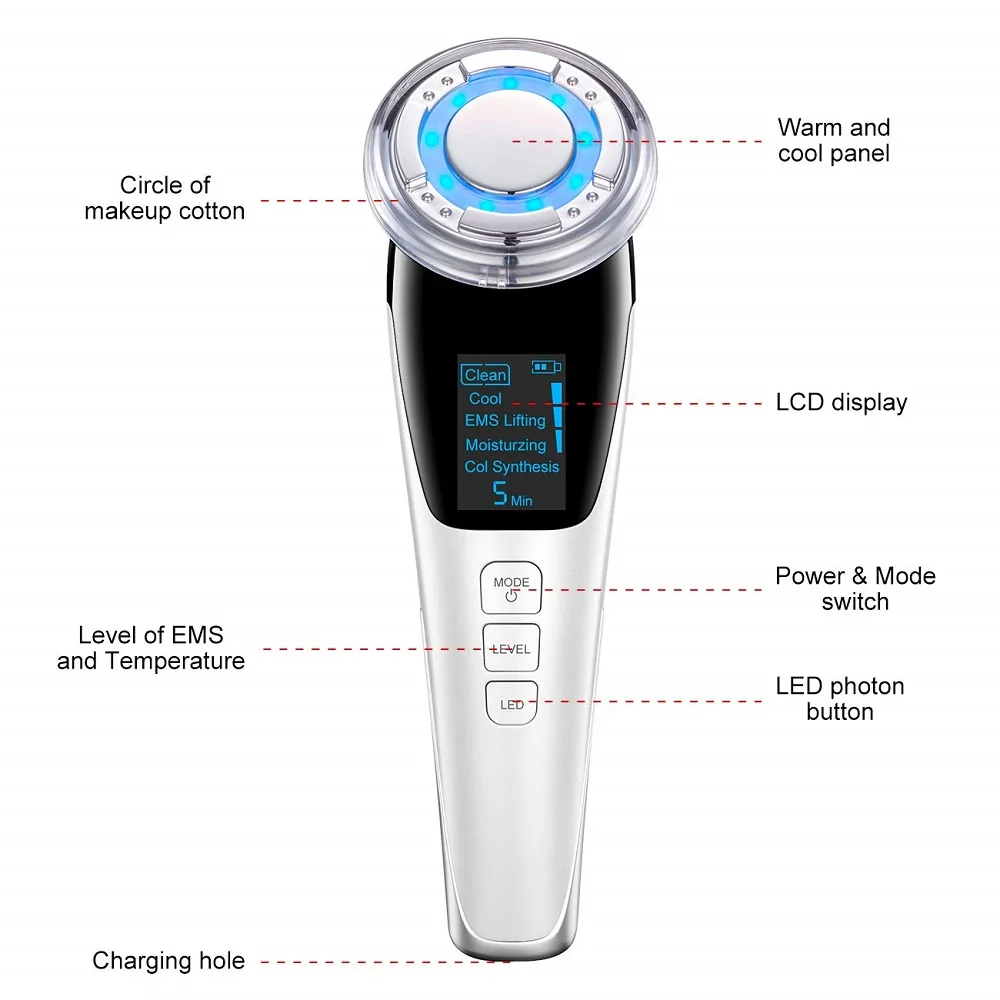 

IPL skin rejuvenation instrument ion clean face-lift tool hot compress makeup remover wrinkle care instrument facial massager