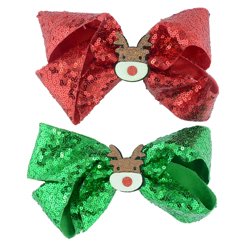 

1Pcs Girls Sequin Hair Accessories Kids Christmas Hairpins Boutique Bows Hairclips New Cute Santa Claus Barrettes Gift Headwear