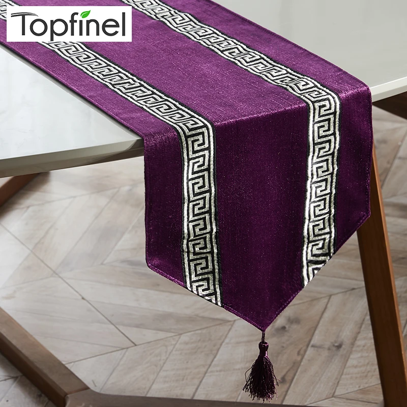 Topfinel дорожки для стола, Современная полоска, кровать, дорожка для свадьбы, Геометрическая Роскошная ткань с кисточками, украшение для столовой, вечерние, для дома