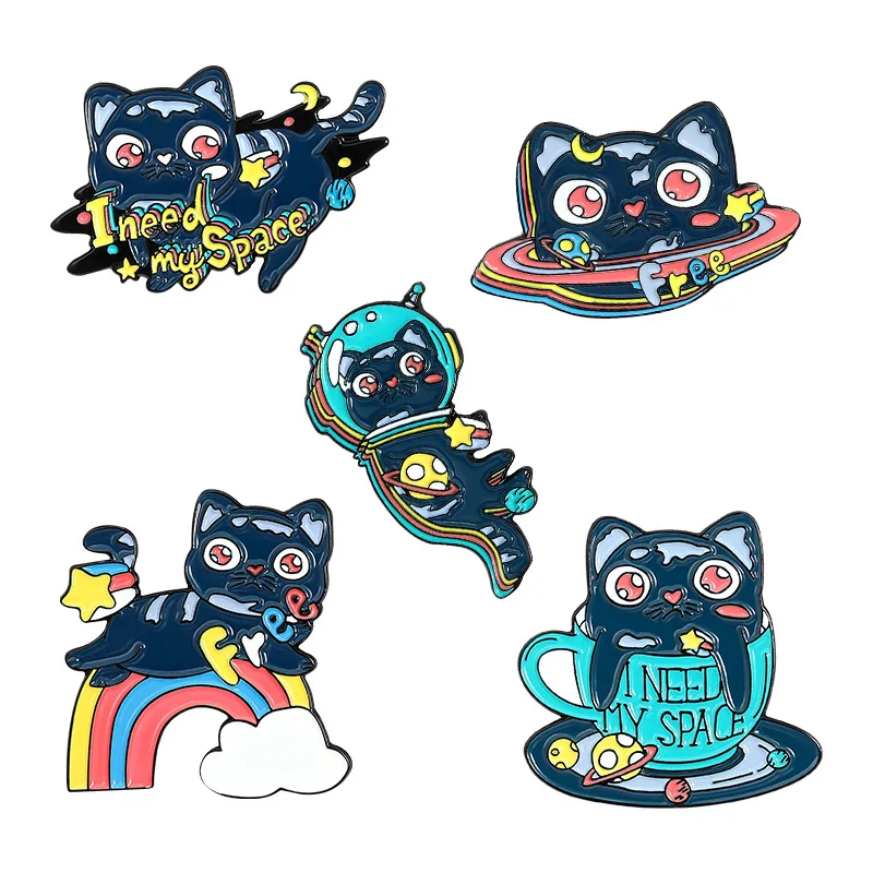 

Cartoon Creative Cute Little Cat Series Shape Brooch Naughty Brooch Versatile Accessories Paint Badge Fashion Jewelry