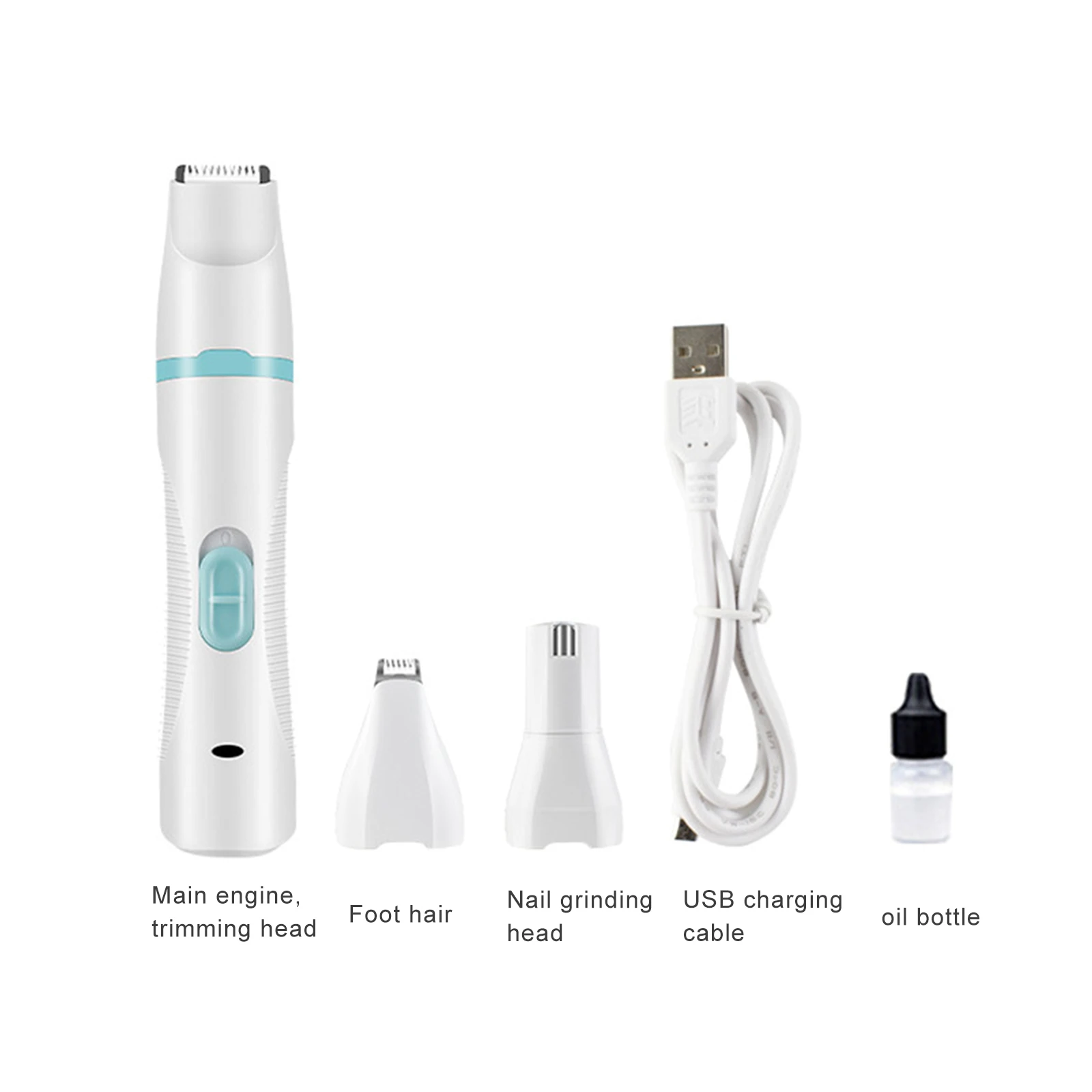 

3 IN 1 Dog Hair Trimmer Cat Hair Trimmer USB Rechargeable Pet Clipper Nail Grinder Dog Nail Clippers Pet Grooming Scissors