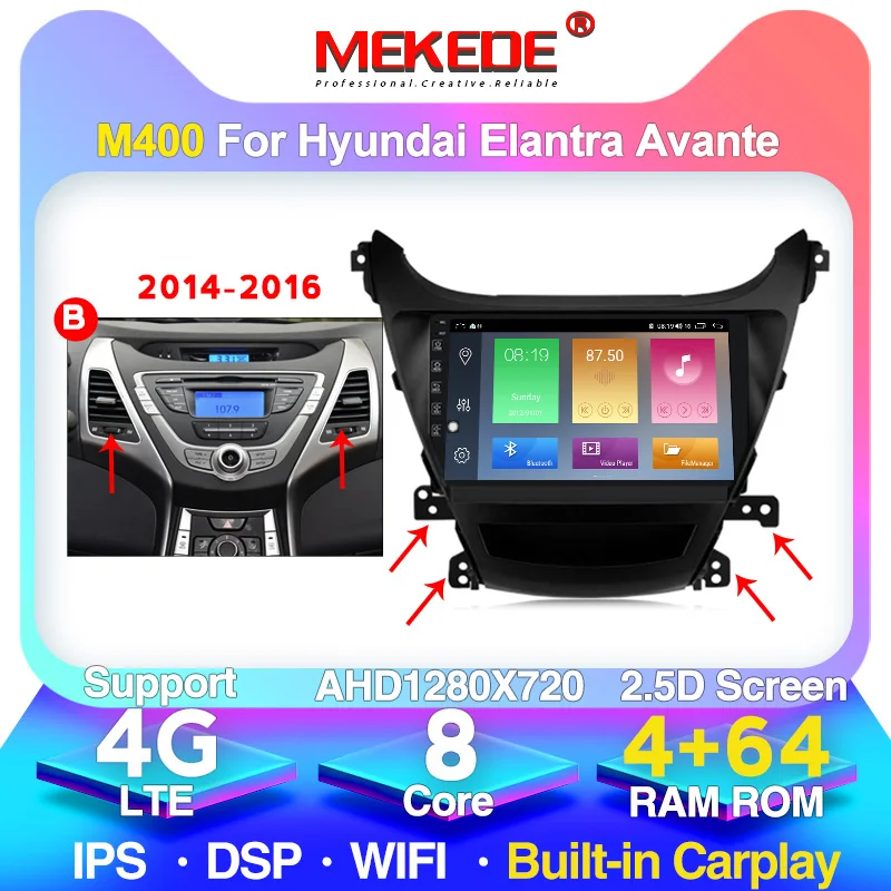 Android для Hyundai ELANTRA Avante 2012-2015 мультимедийный стерео автомобильный DVD-плеер SWC WIFI USB 4G