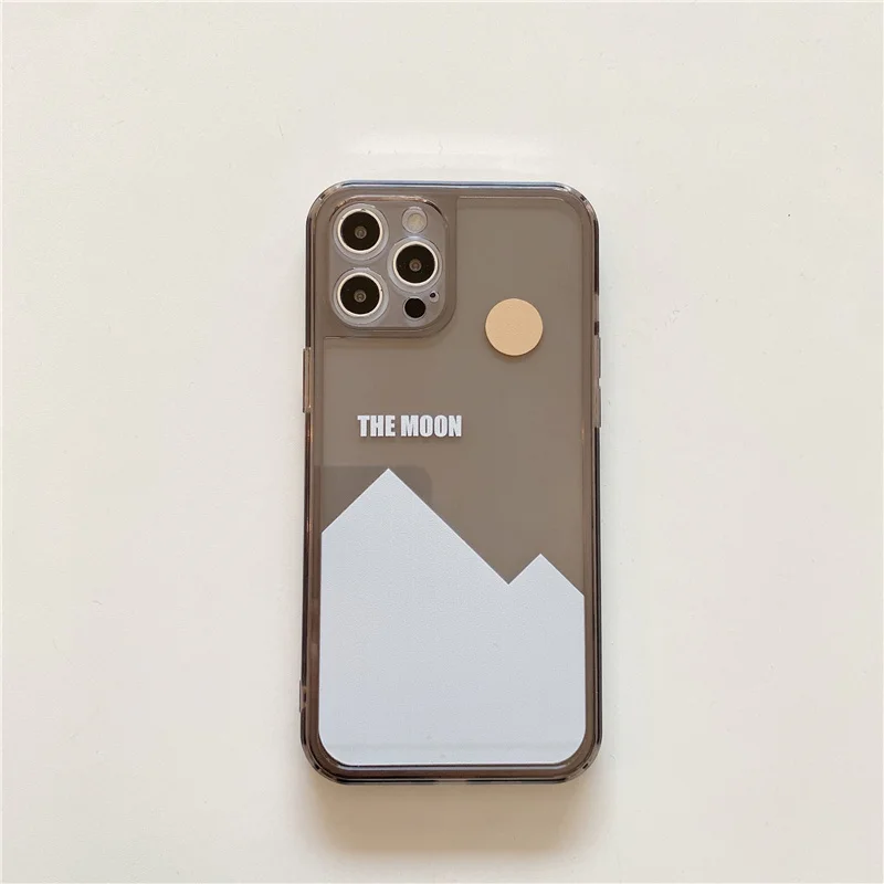

Transparent Camera Protection Cartoon Black Cover For iPhone 11 12 Mini Pro MAX SE 2020 XS Max XR X 8 7 Plus Soft TPU Back Cases