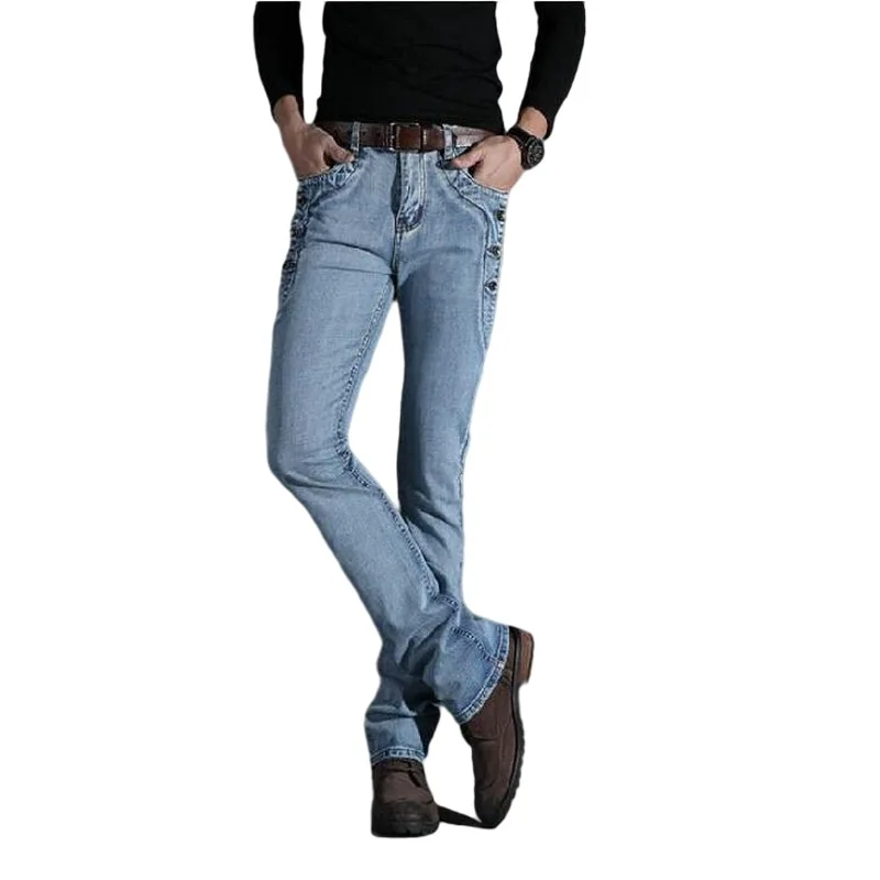 Для мужчин для маленькой девочки расклешенные джинсы стрейч узкие мужские