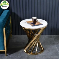 creative marble sofa side table living room coffee table stainless steel frame center table home furniture simple end tables