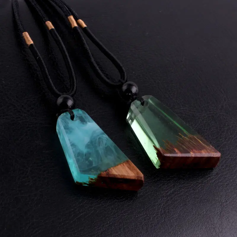 2019 Personality Marine Solidified Resin Wooden Pendant Necklace Long Sweater Chain Lover Clothing Matching Accessories Jewelry |