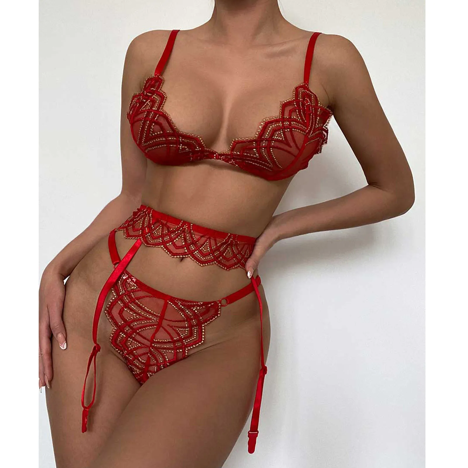 

Сексуальное нижнее белье, кружевной Женский комплект нижнего белья, корсет, бюстгальтер, стринги, подвязки, эротические костюмы, эротически...