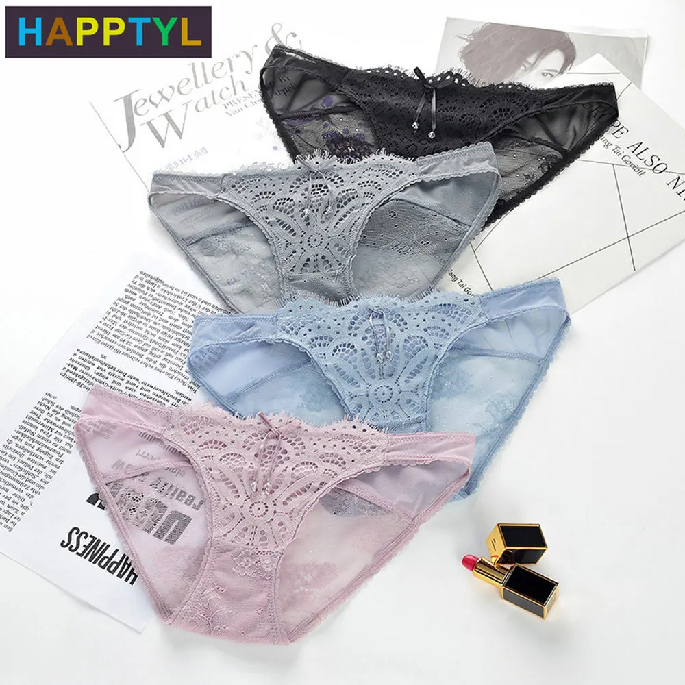 HAPPTYL 1 шт хлопок промежность женские стринги нижнее белье кружева отделка мягкие