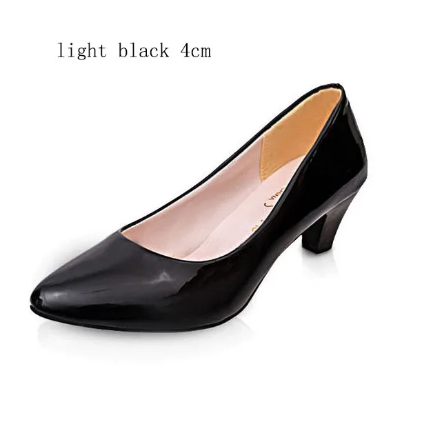 light black 4cm CEVABLUE/женские туфли-лодочки на каблуке «рюмочка» Осенняя женская обувь с круглым носком тонкие туфли больших размеров обувь для мам LSS-ym - Цвет: light black 4cm