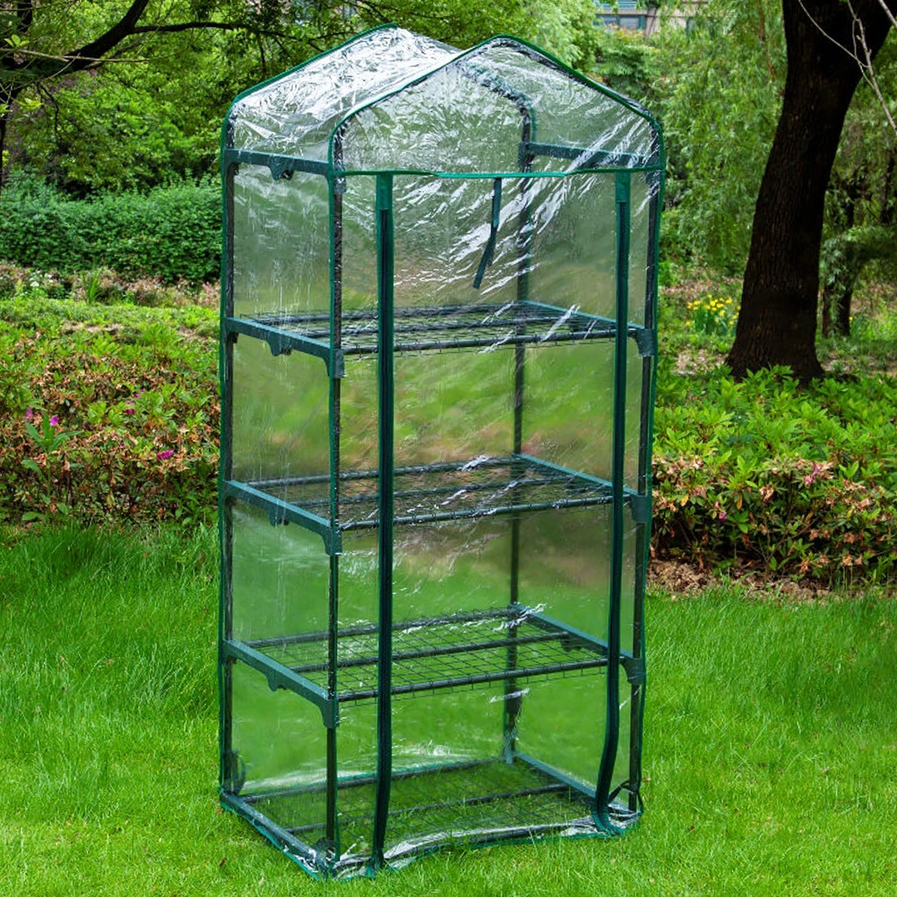 

Garden PVC Warm Tier Corrosion-resistant Plant Greenhouse Cover Waterproof Anti-UV Protect Plants Flowers (without Iron )
