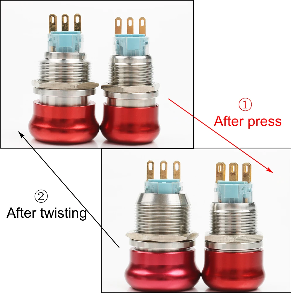 19 мм 22 металлический алюминиевый аварийный стоп кнопочный переключатель