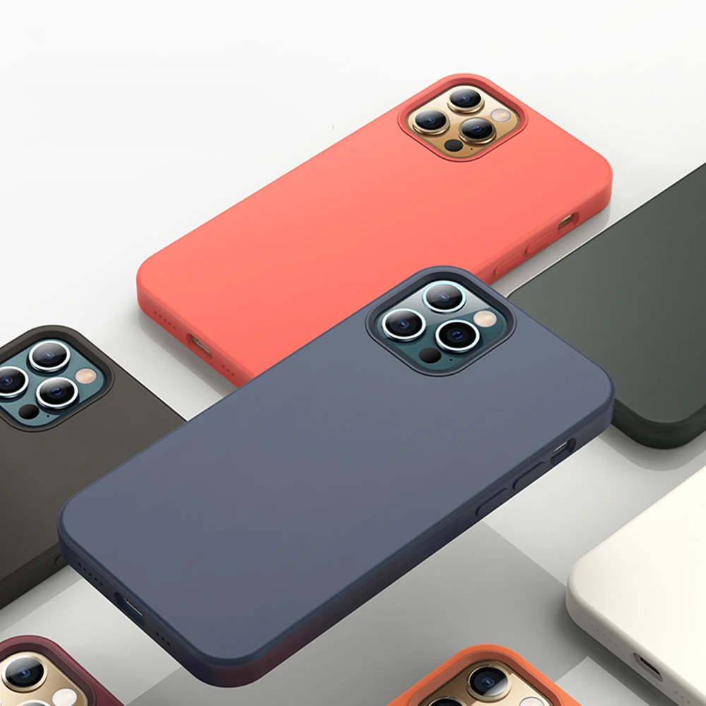 

Magnetic Original Silicone Case for iPhone 12 Liquid Silicon Case with animation for iPhone 12 mini Pro Max Full Cover with Box