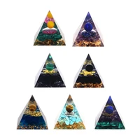 orgonite tiger eye amethyst crystal sphere pyramid orgone energy recovering healing peridot stone reiki chakra meditation tool