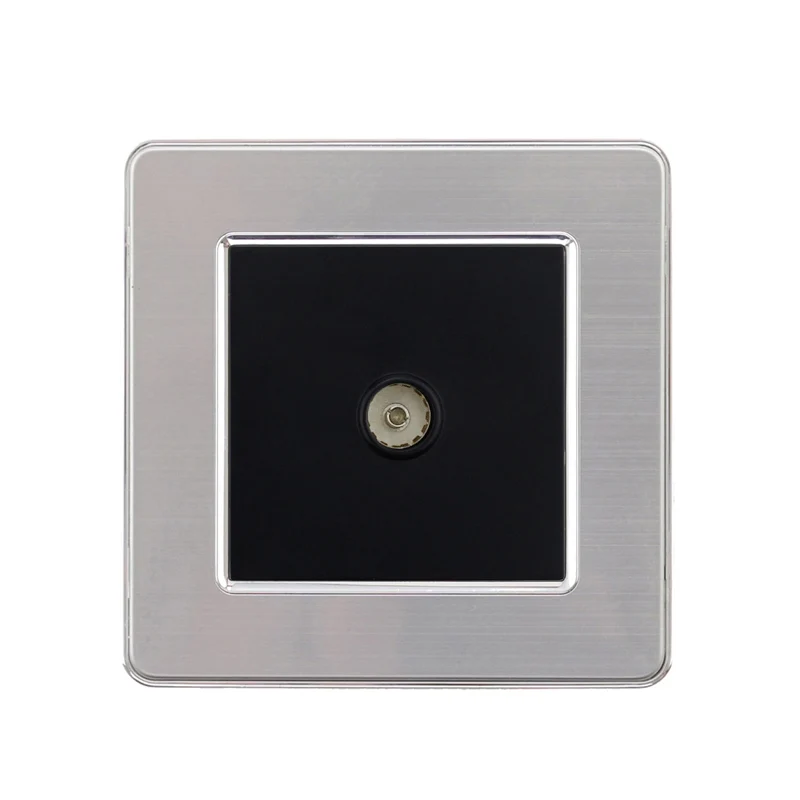 TV Outlet Atlectric компьютерный ТВ-порт Коаксиальная муфта Rj45 Ethernet настенная розетка двойной Rj45 порт розетка из нержавеющей стали панель розетки,socket - Тип: TV Outlet