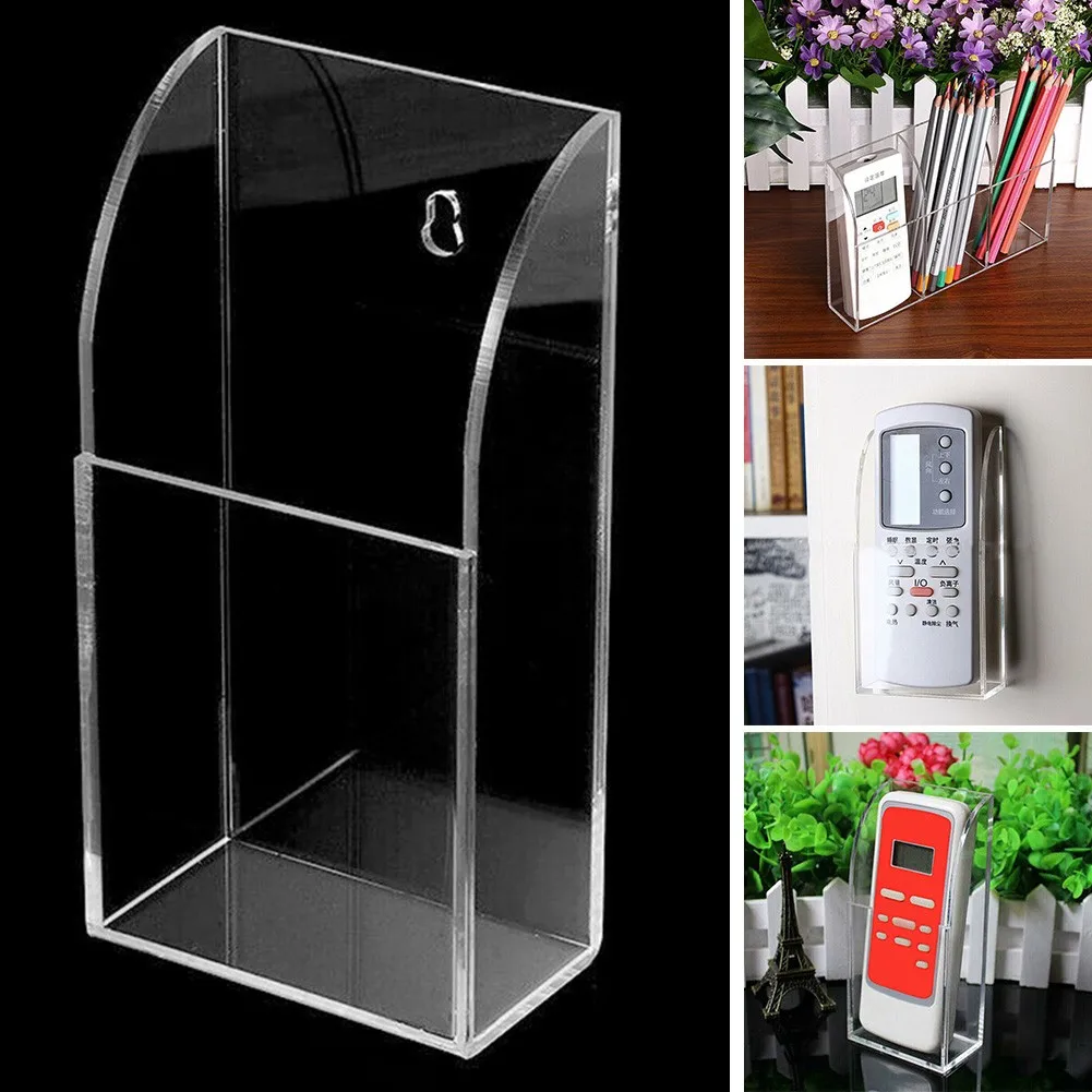 

Wall Mount Acrylic Organizer TV Remote Control Holder 2.76*1.66*5.63inch Transparent Acrylic Stand Box Storage Home Storage