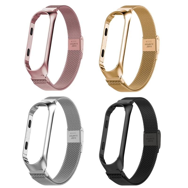 Браслет Mi Band 3 4 металлический браслет для Xiaomi Аксессуары смарт часов Correa mi