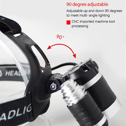 

Alloy Headlamp Waterproof LED T6 18650 Lithium Outdoor Head Lamp Riding Fishing Camping Emergency Lighting Equipment Dropship