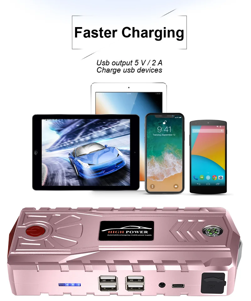 Высокомощный пусковой усилитель устройства 21000mAh 800A 12V портативный автомобильный пусковой стартер power Bank автомобильный стартер для автомобильного зарядного устройства
