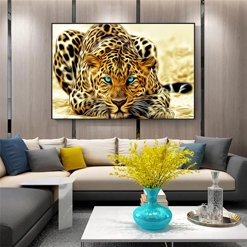 

Golden Cheetah Posters And Prints Modern Animals Decorative Wall Pictures Leopard Canvas Paintings For Living Room Cuadros Decor