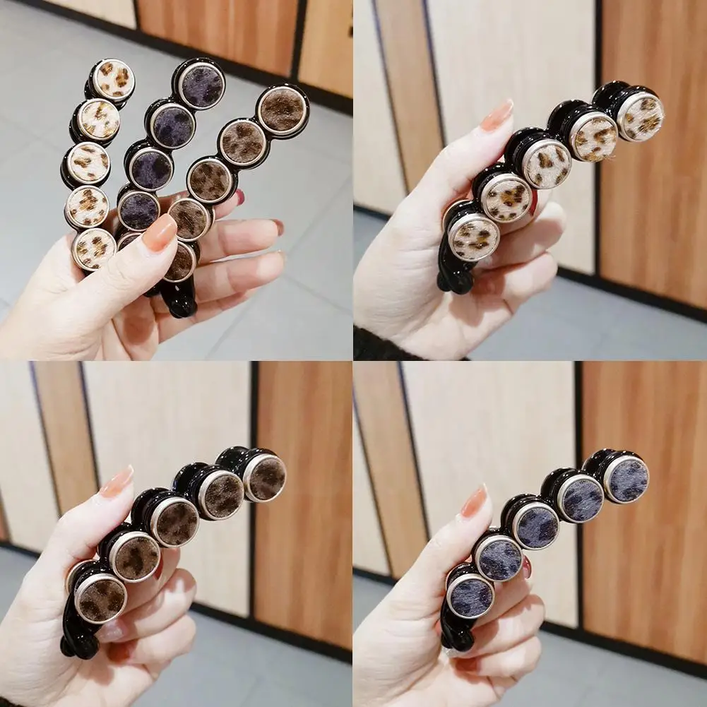 

1pc Korean New Temperament Horsehair Leopard Vertical Clip Banana Accessories Ponytail Clip Headdress Classic Hair Elegant A4j2