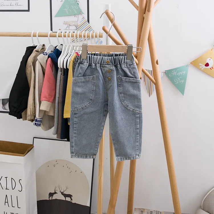 

Girls Pants Jeans Wholesale Winter Jeans for Girls Fashion Brand Baby Boys Denim Pants Toddler Pockets Casual Jeans for Boy Girl