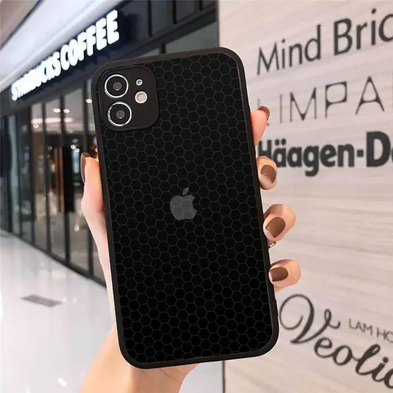 

Black grid gentleman pattern Phone Case matte transparent For iphone 7 8 11 12 plus mini x xs xr pro max cover