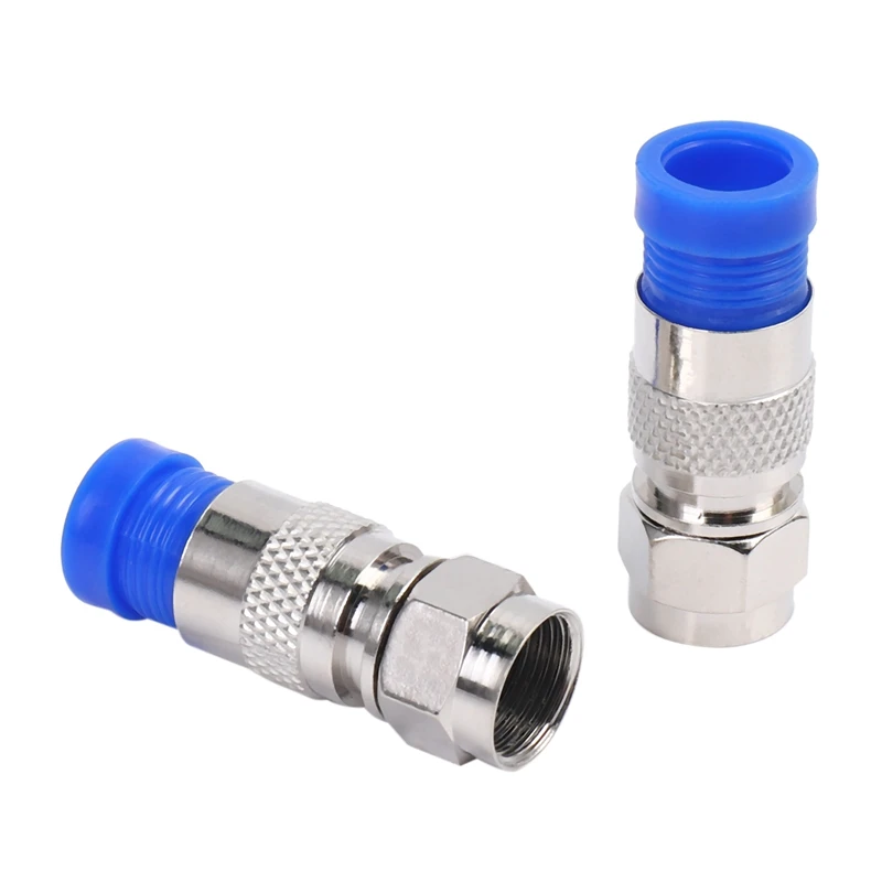 Fashion50PCS RG6 Compression Connectors Coaxial Cable Waterproof Connection F Connector Tool | Инструменты