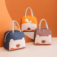 cartoon portable lunch bag oxford cloth picnic thermal freshkeeping high capacity multifunction student takeaway lunch pack