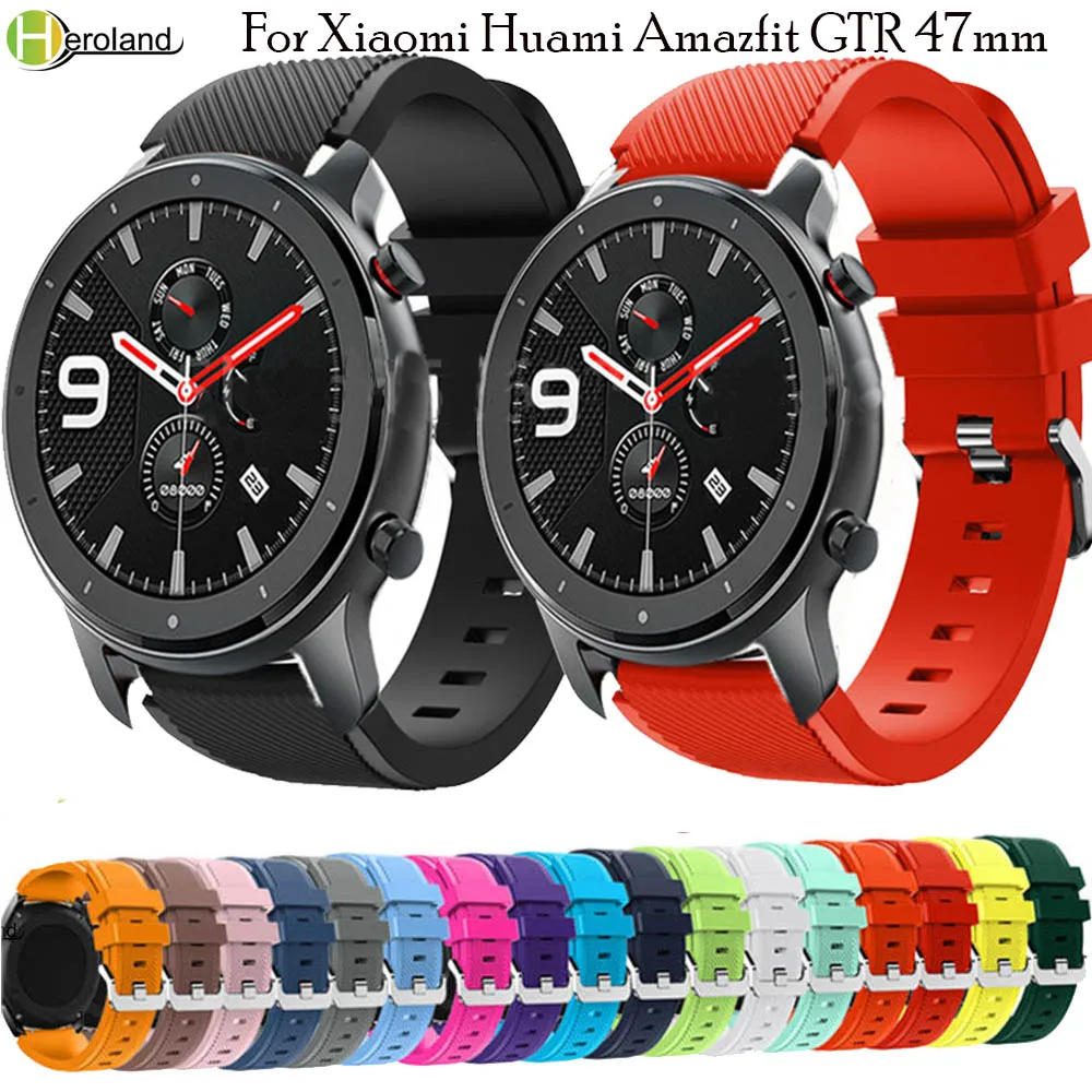 Ремешок силиконовый для Xiaomi Huami Amazfit GTR 47 мм 22 сменный спортивный браслет