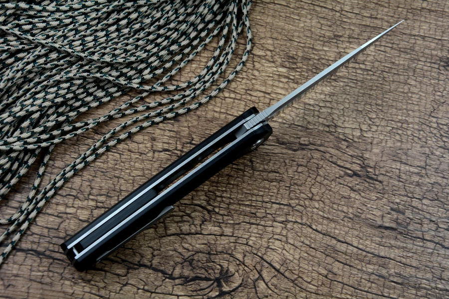 Тактический карманный нож TWOSUN D2 Черная Ручка G10 складной быстрооткрывающийся