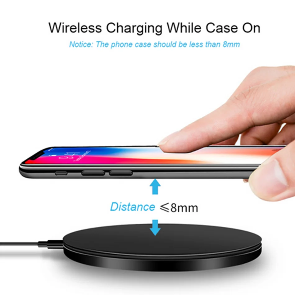10W/7.5W/5W Metal Qi Wireless Charger for iPhone Xs Max X 8 Plus QC3.0 USB Phone Fast Charging Pad Samsung Note 9 S10 | Мобильные