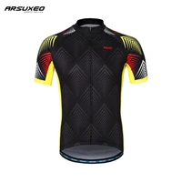 arsuxeo mens short sleeves cycling jersey quick dry printing mtb jerseys mountain bicycle shirts road bike clothing reflective