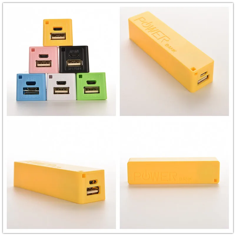 Cargador de batería externo, caja de plástico 18650, 5V, 1A, 6 colores,...