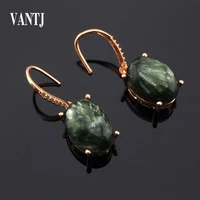 natural green seraphinite dangle earrings sterling 925 silver natural gemstone for women wedding anniversary party jewelry gift